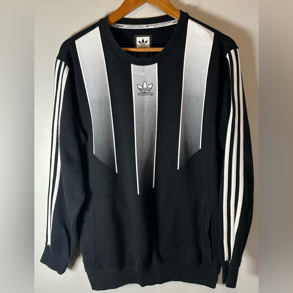 Adidas Originals Skateboarding Sweatshirt Men’s M Crewneck Sweater Stripes